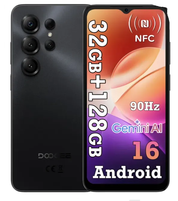 DOOGEE NOTE 56 X Pro Smartphone 6.56" 36Go(4+32) + 128Go/jusqu'à 2To 6150mAh Android 16 13MP Téléphone 4G Double Sim